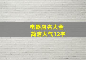 电器店名大全简洁大气12字,电器店取名大全最新