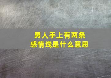 男人手上有两条感情线是什么意思,男人手上有两条感情线是什么意思图片