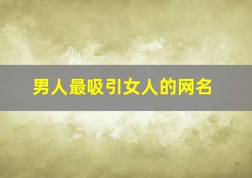 男人最吸引女人的网名,男人吸引女人好听网名(精选600个)