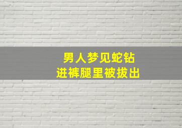 男人梦见蛇钻进裤腿里被拔出