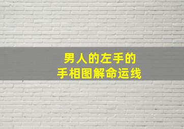 男人的左手的手相图解命运线,男人的左手的手相图解 财运