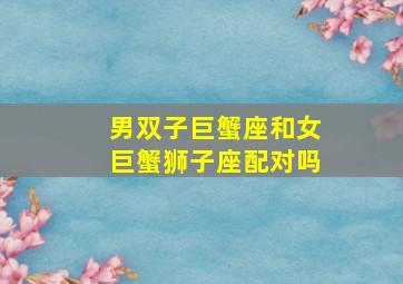 男双子巨蟹座和女巨蟹狮子座配对吗,巨蟹座男生和12星座女生配对指数