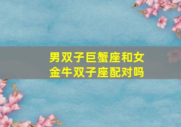 男双子巨蟹座和女金牛双子座配对吗,巨蟹座男生和金牛座女生的夫妻配对