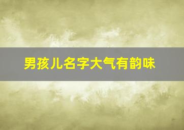 男孩儿名字大气有韵味,龙年男孩儿名字大气有韵味