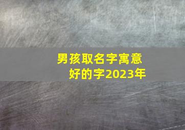 男孩取名字寓意好的字2023年,2023年最旺男孩名字