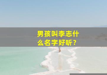 男孩叫李志什么名字好听？,李志起名字