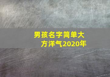 男孩名字简单大方洋气2020年,2020年11月出生男孩名字