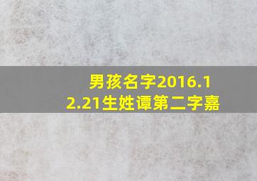 男孩名字2016.12.21生姓谭第二字嘉,谭嘉什么名字好男