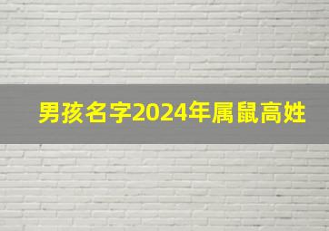 男孩名字2024年属鼠高姓,鼠年姓高的男孩名字大全