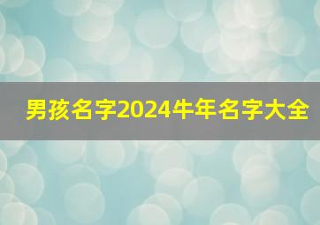 男孩名字2024牛年名字大全,男孩名字2024牛年