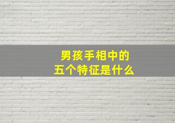 男孩手相中的五个特征是什么,男孩子手相什么样的比较好