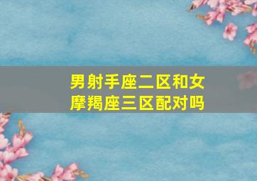 男射手座二区和女摩羯座三区配对吗,射手与摩羯座的配对指数怎样