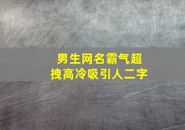 男生网名霸气超拽高冷吸引人二字,男生网名霸气超拽高冷吸引人二字英文