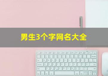 男生3个字网名大全,3个字男生的网名好听又帅气