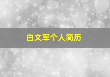 白文军个人简历,白文斌简介