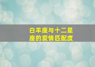 白羊座与十二星座的爱情匹配度,白羊座和十二星座的缘分