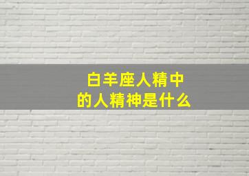 白羊座人精中的人精神是什么,白羊座人精中的人精神是什么意思