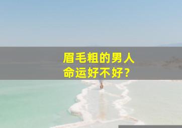 眉毛粗的男人命运好不好？,眉毛粗的男人命运好不好呀