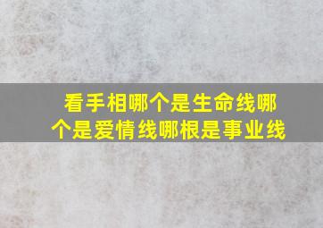 看手相哪个是生命线哪个是爱情线哪根是事业线,事业线