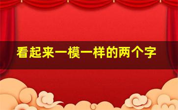 看起来一模一样的两个字