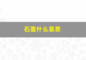 石莲什么意思,石莲是什么样的图片