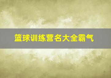 篮球训练营名大全霸气,篮球训练营名片