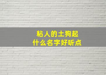 粘人的土狗起什么名字好听点,粘人精小狗的名字