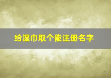 给湿巾取个能注册名字,卖湿巾的店铺名字