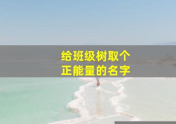 给班级树取个正能量的名字,好听的班级树的名字