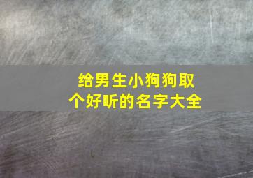 给男生小狗狗取个好听的名字大全,给男生小狗狗取个好听的名字大全三个字