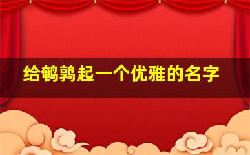 给鹌鹑起一个优雅的名字