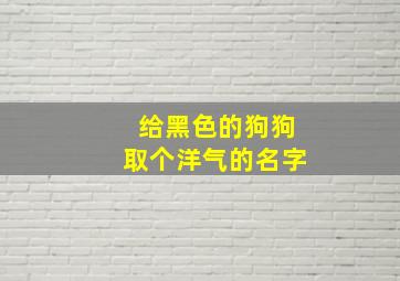 给黑色的狗狗取个洋气的名字,给黑色的狗狗取个洋气的名字大全