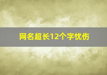 网名超长12个字忧伤,网名超长12个字忧伤女