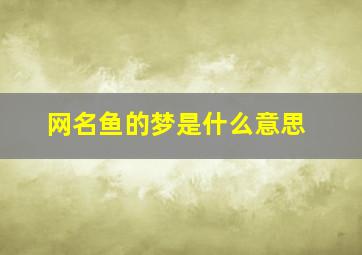 网名鱼的梦是什么意思,鱼的梦歌词