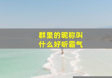 群里的昵称叫什么好听霸气,有没有适合家人的霸气群名片昵称