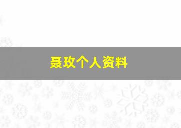 聂玫个人资料,要像《一起来看流星雨》一样的电视剧