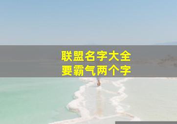 联盟名字大全要霸气两个字,和平精英名字大全霸气女两个字二字好听霸气游戏网名大全