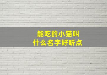 能吃的小猫叫什么名字好听点,吃货的猫咪名字