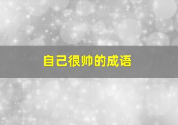 自己很帅的成语,自己很帅的成语