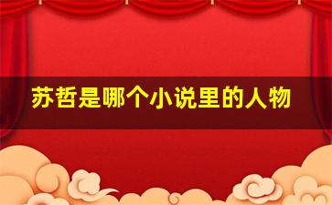 苏哲是哪个小说里的人物,苏哲是哪本小说的男主