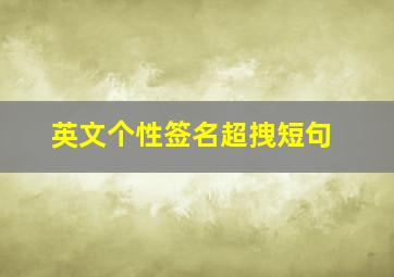 英文个性签名超拽短句,英文带翻译个性签名