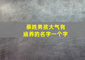 蔡姓男孩大气有涵养的名字一个字