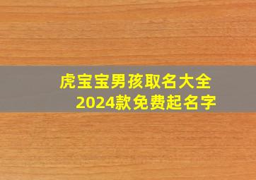 虎宝宝男孩取名大全2024款免费起名字