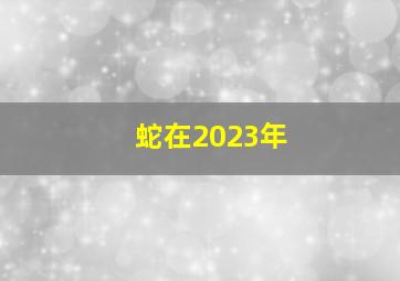 蛇在2023年