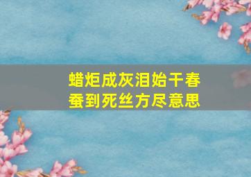 蜡炬成灰泪始干春蚕到死丝方尽意思,春蚕到死丝方尽