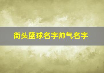 街头篮球名字帅气名字,求街头篮球名字跪求