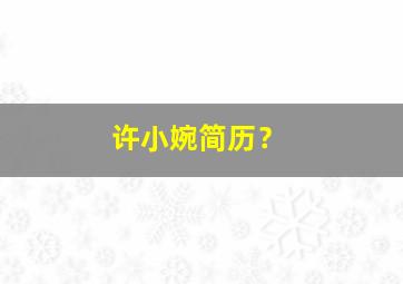 许小婉简历？,许小婉前夫