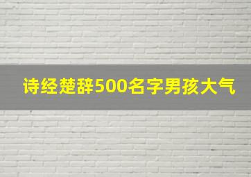 诗经楚辞500名字男孩大气,诗经起名男孩霸气有寓意的名字