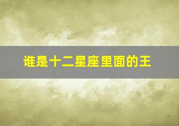 谁是十二星座里面的王,十二星座各是什么王