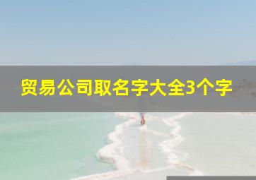 贸易公司取名字大全3个字,三字商贸公司名字最新好听大气的贸易公司名字